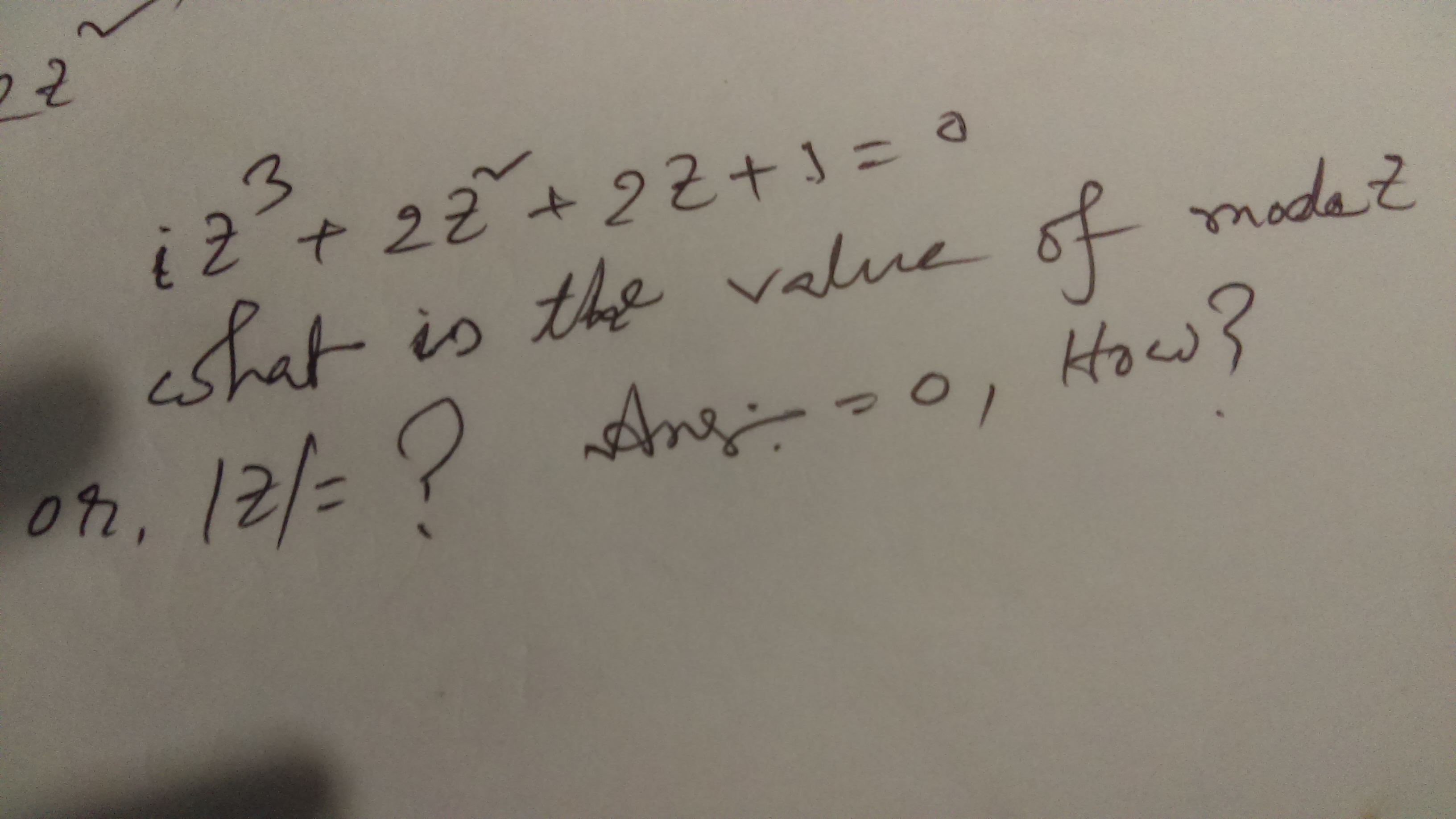 Question image for Complex number quadratic equation. Please sir I w